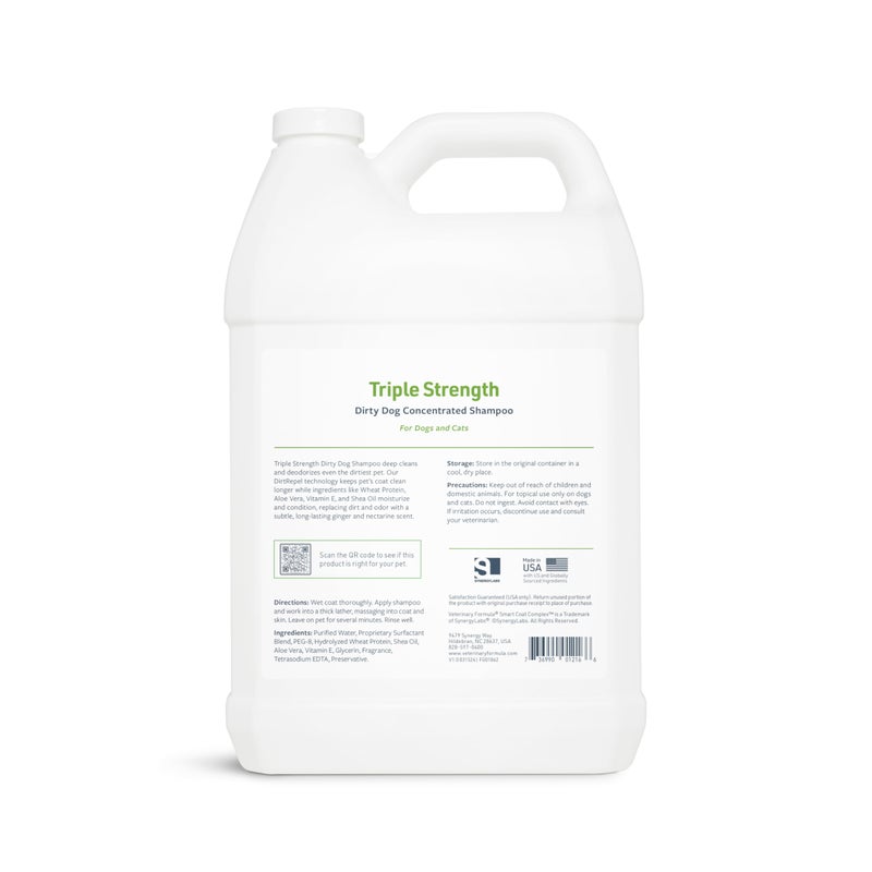 Veterinary Formula Smart Coat Complex Triple Strength Dirty Dog Concentrated Shampoo, 128 Fl oz / 1 Gallon â€“ DirtRepel Tech Cleans Extra Dirty and Smelly Dogs â€“ w/ Shea Butter and Aloe Vera to Soothe - Image 5